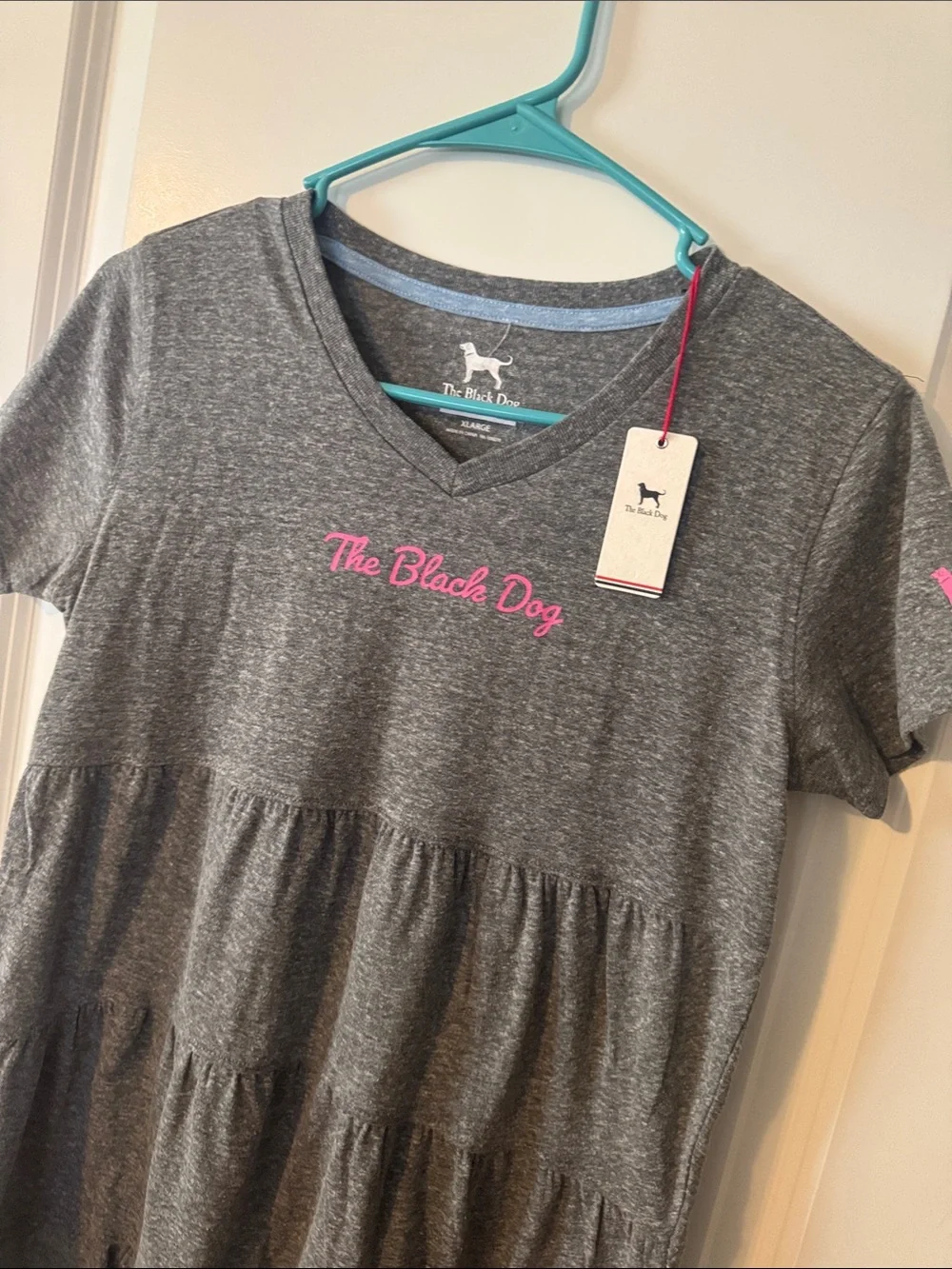 NWT girls XL The black Dog women/ big kids tiered gray dress